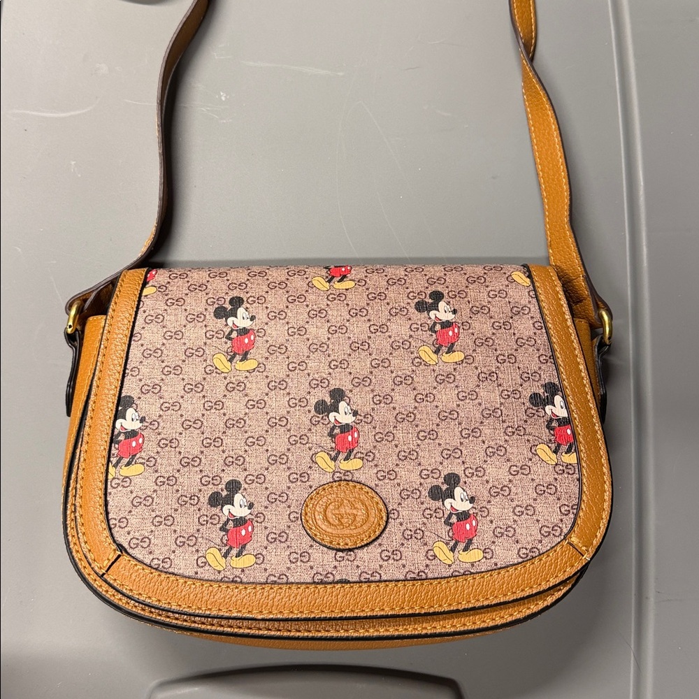Brown Mickey Mouse Crossbody Bag